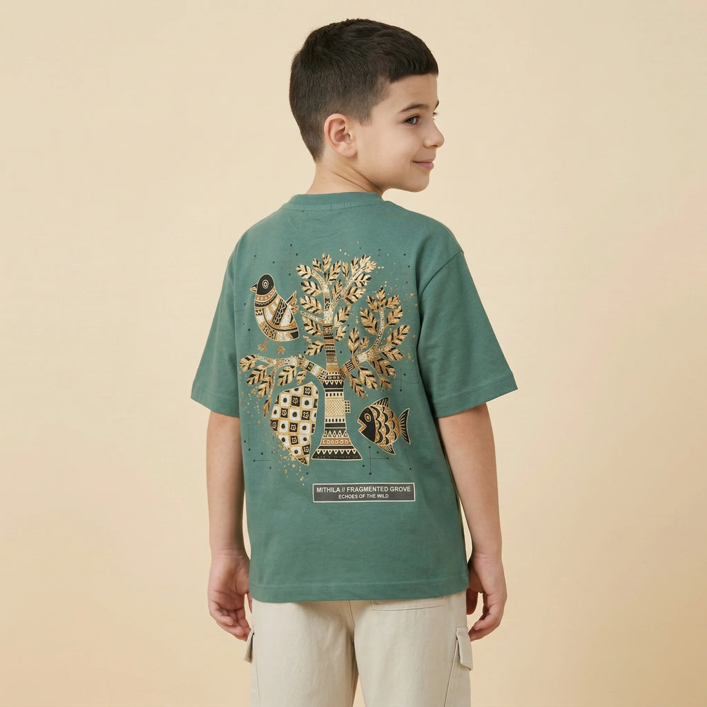 The Fragmented Grove Oversized Cotton T-shirt (Unisex)
