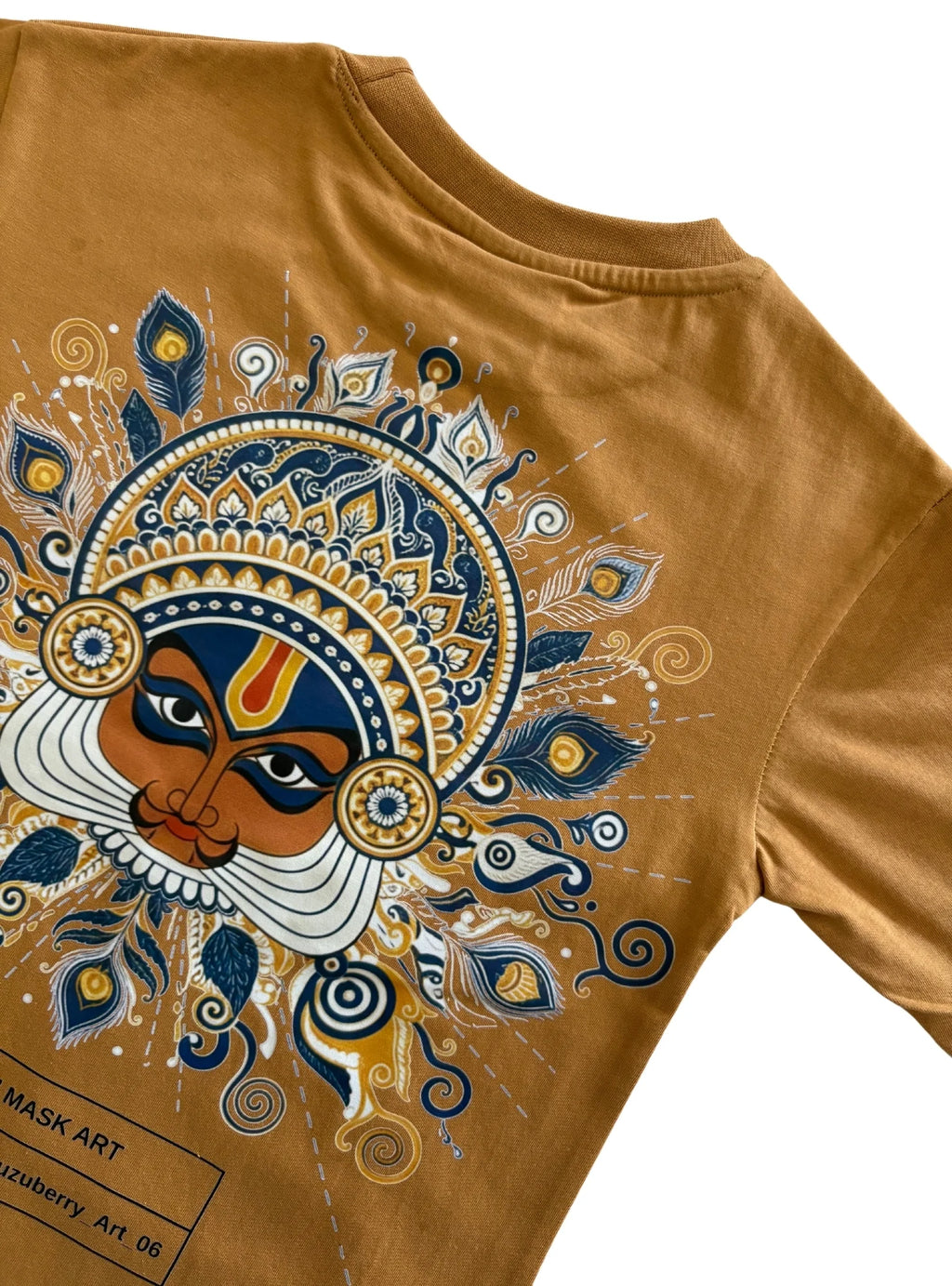 Chau Mask Art- Mustard Oversized Cotton T-shirt (Unisex)