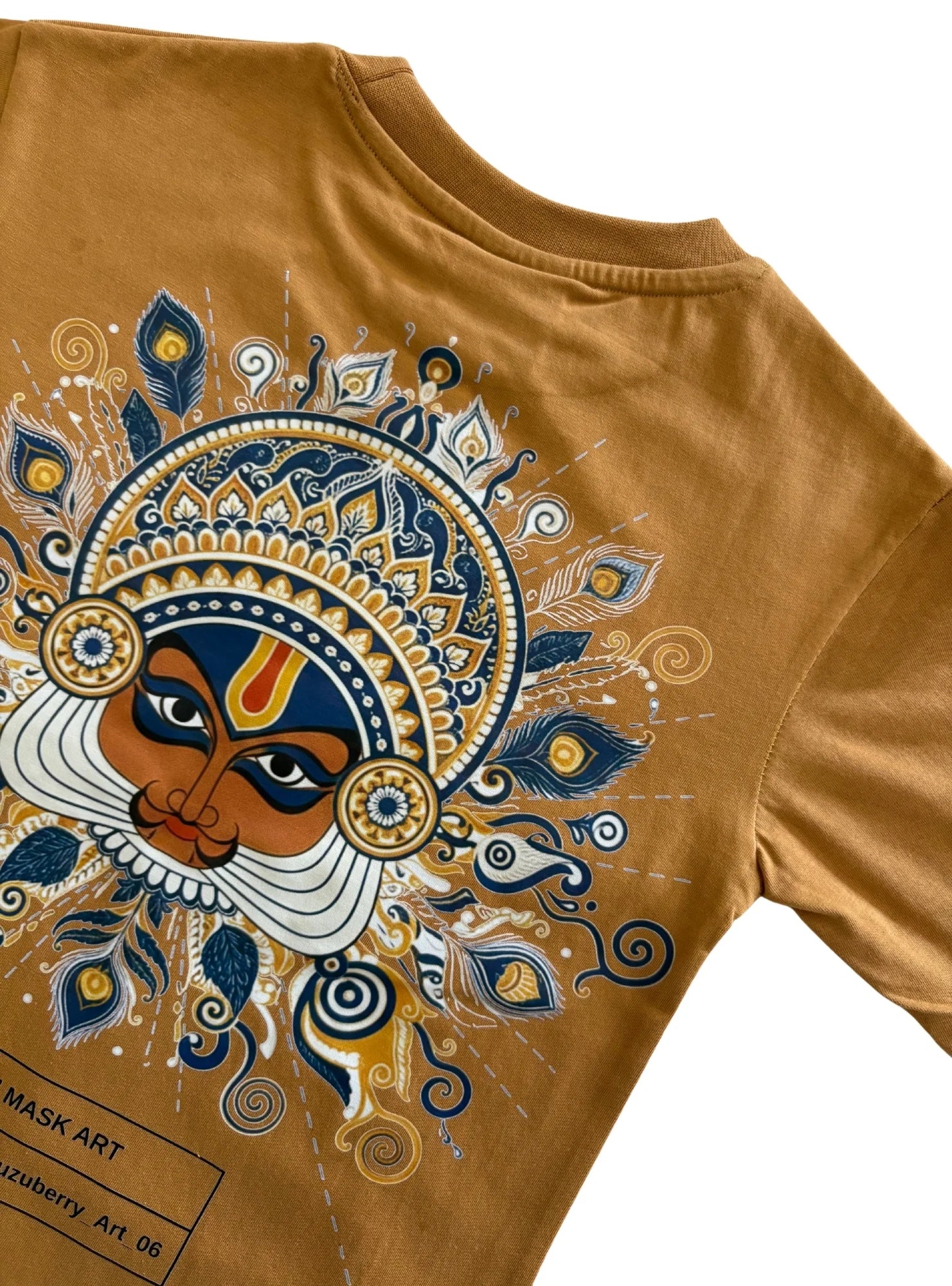 Chau Mask Art- Mustard Oversized Cotton T-shirt (Unisex)