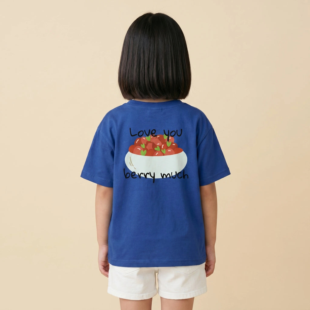 The Berry Tshirt - Blue Oversized Cotton T-shirt (Unisex)