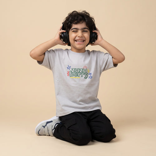 Scribble - Grey Oversized Cotton T-shirt (Unisex)