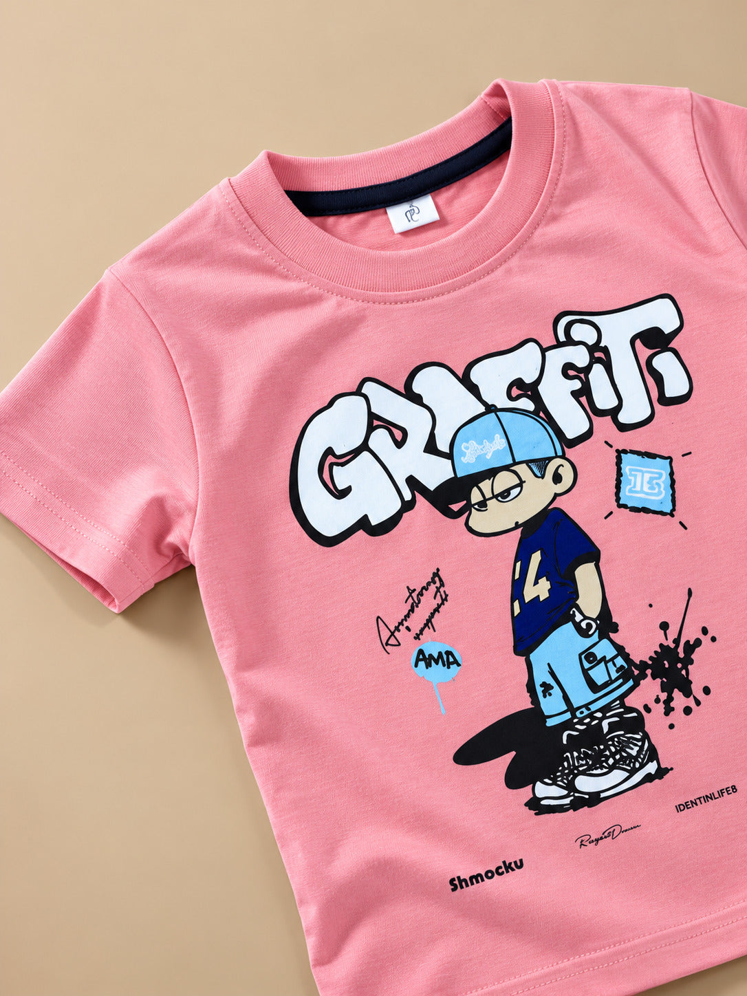 Pink Graphic T-Shirt & Shorts Set