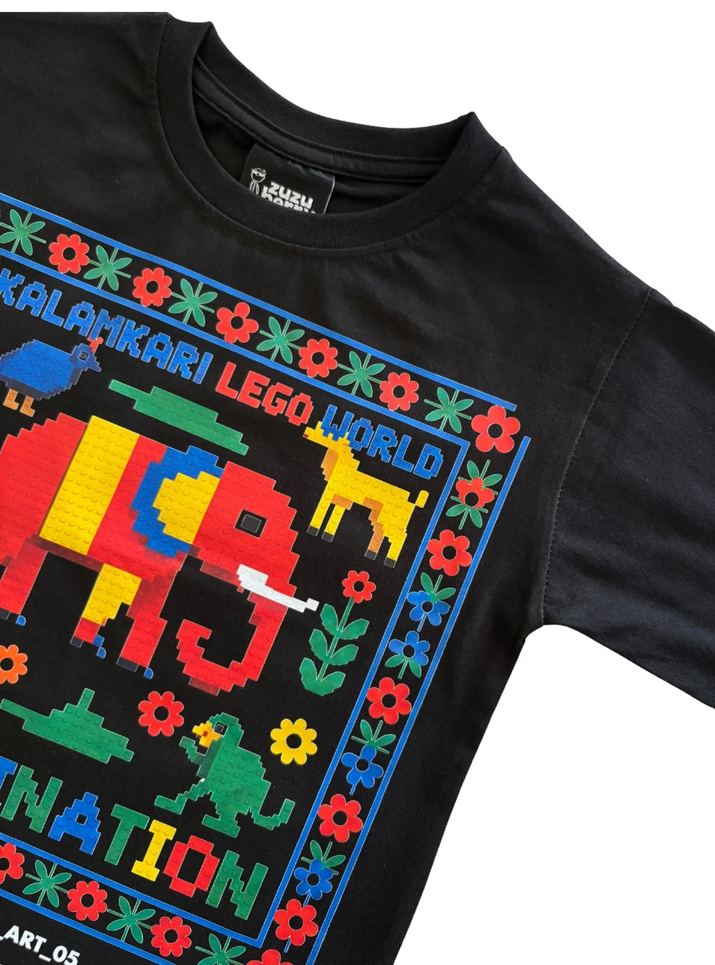 The Imagination Tee - Black Kalamkari Inspired Oversized Cotton T-shirt (Unisex)