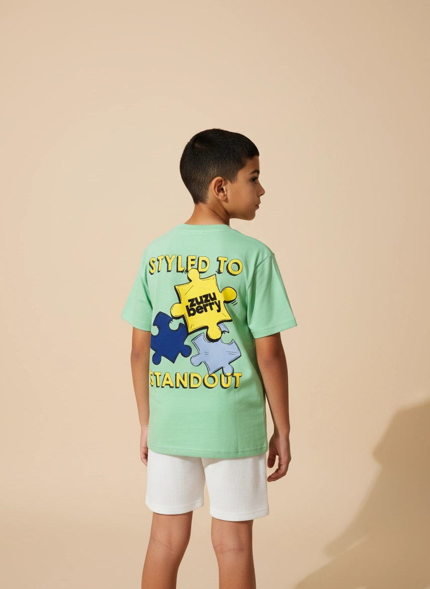 Stand Out Piece - Oversized Cotton T-shirt (Unisex)- Mint Green