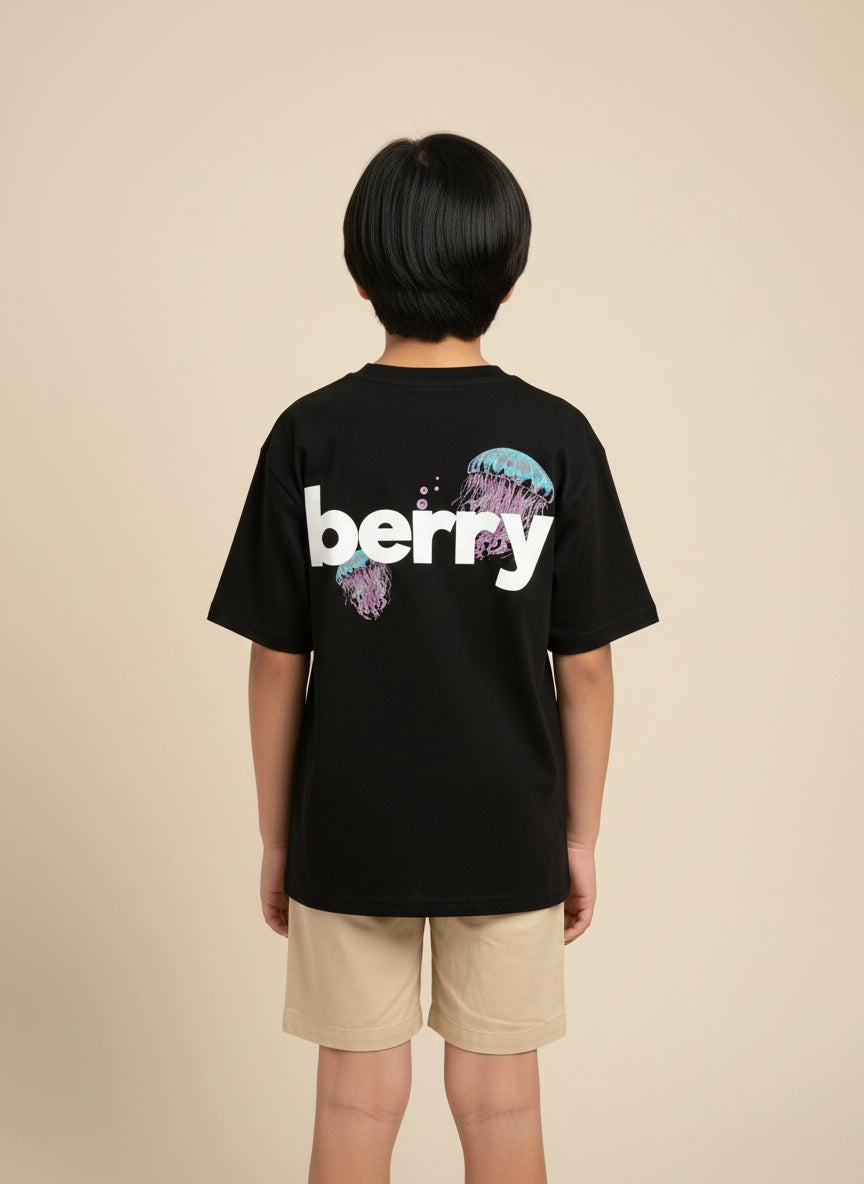 Ocean Drifter - Black Oversized Cotton T-shirt (Unisex)